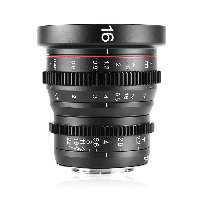 ijs Ster Parasiet Meike 16mm T2.2 Manual Focus Cinema Lens Fit for M4/3 Min(OLYMPUS/Panasonic  Lumix) - FOMITO.SHOP