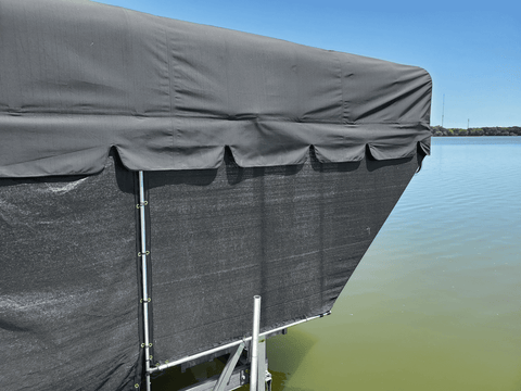 Boat shade using pipe fittings and cloth