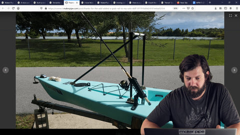 Solo skiff outfitted with fishing gear