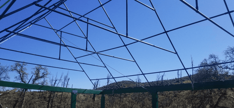 Greenhouse roof made out of pipe