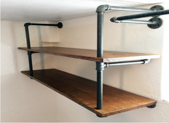 indoor garden shelf maker pipe