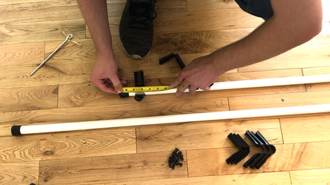 Adding the 90 degree connectors to the 47" pipes