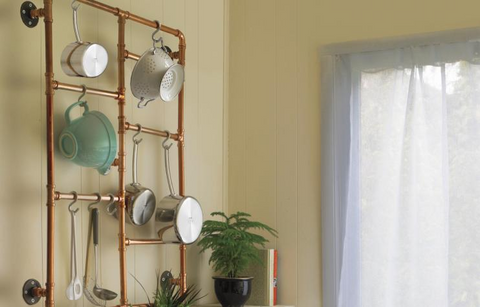 diy pots and pans pipe rack maker pipe