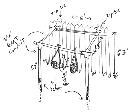 DIY pipe trellis sketch