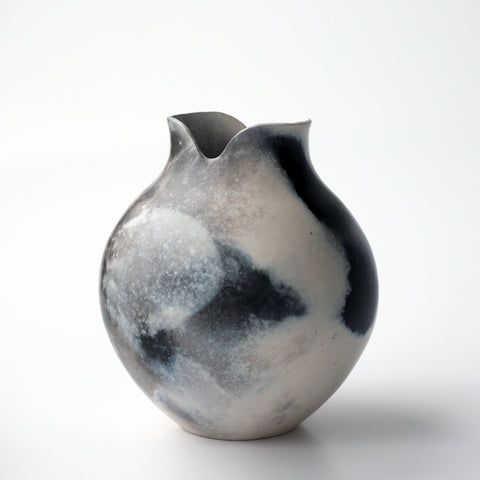 Coil-built, smoke fired vessel by Bridget Johnson, available at Padstow Gallery