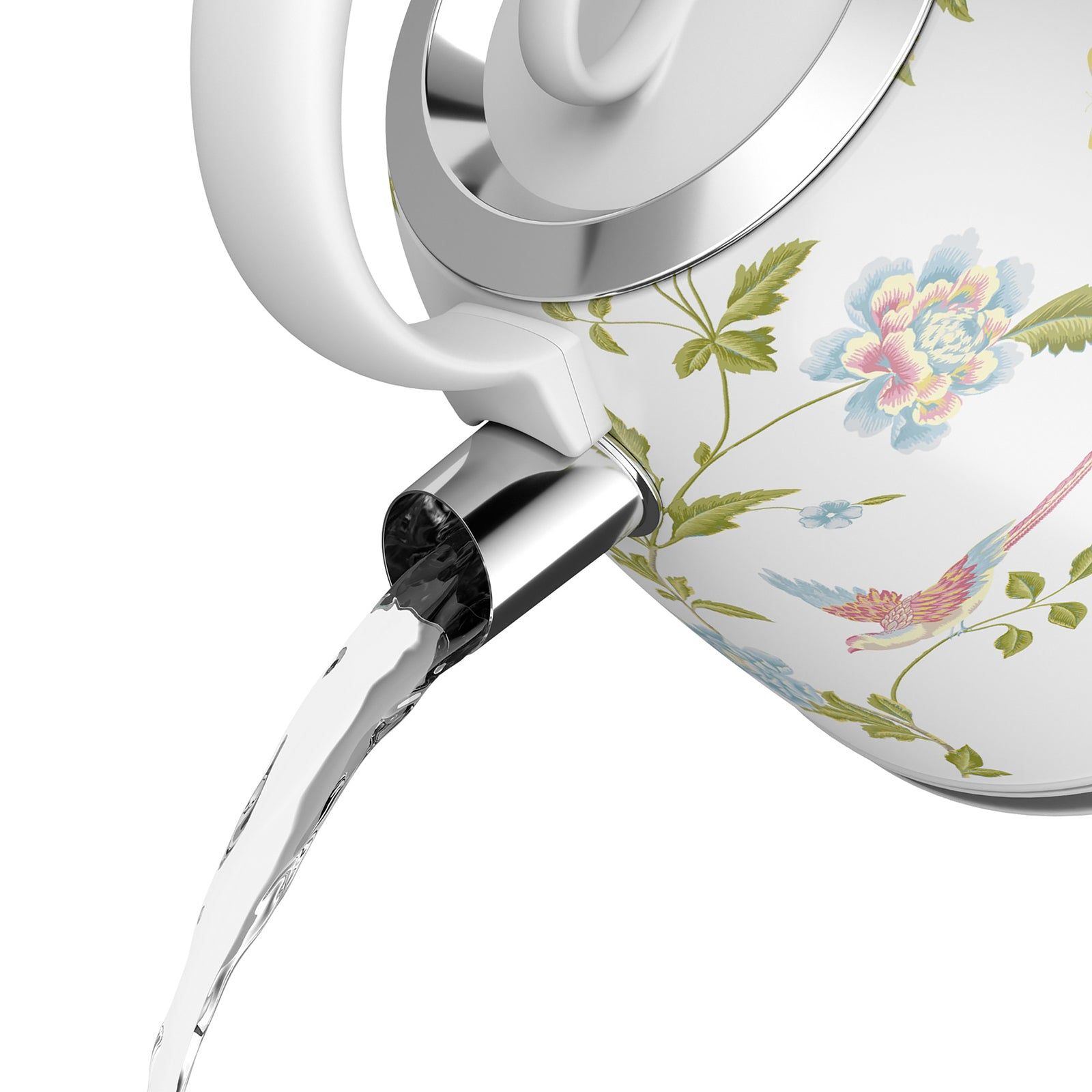 Laura Ashley Designer Kettle Electric Cordless 1.7L Elveden White Silver VQ