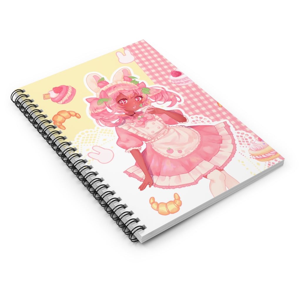 Pia Sweets Cafe Lined Spiral Notebook