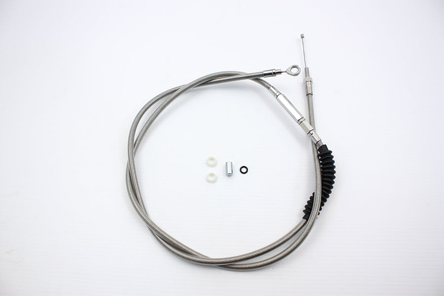 V-Twin 36-0518 75.625 Braided Stainless Steel Clutch Cable 
