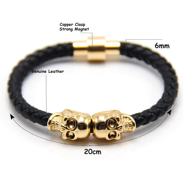 black and gold skull bracelet