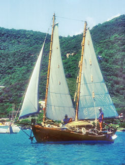 Cowhorn sailboat in the Virgin Islands