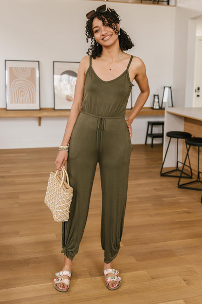 aerie green jumpsuit