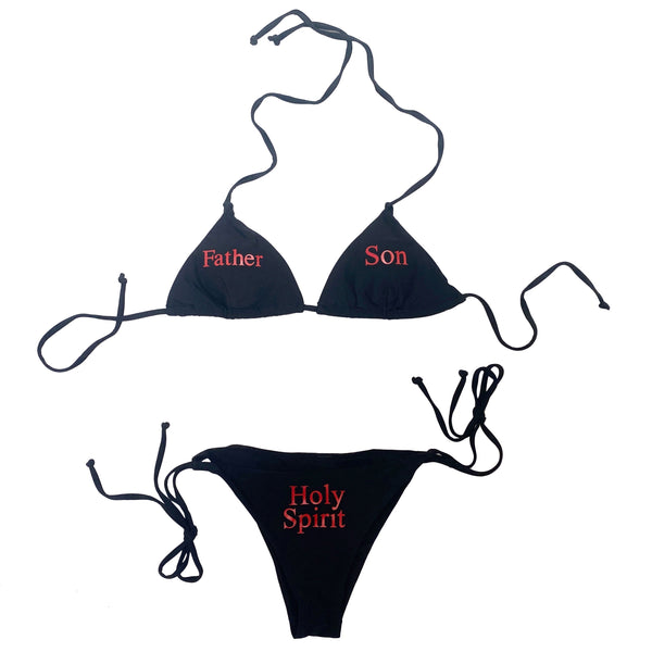 Met pensioen gaan vieren Azijn Holy Trinity Bikini Set Black – Praying