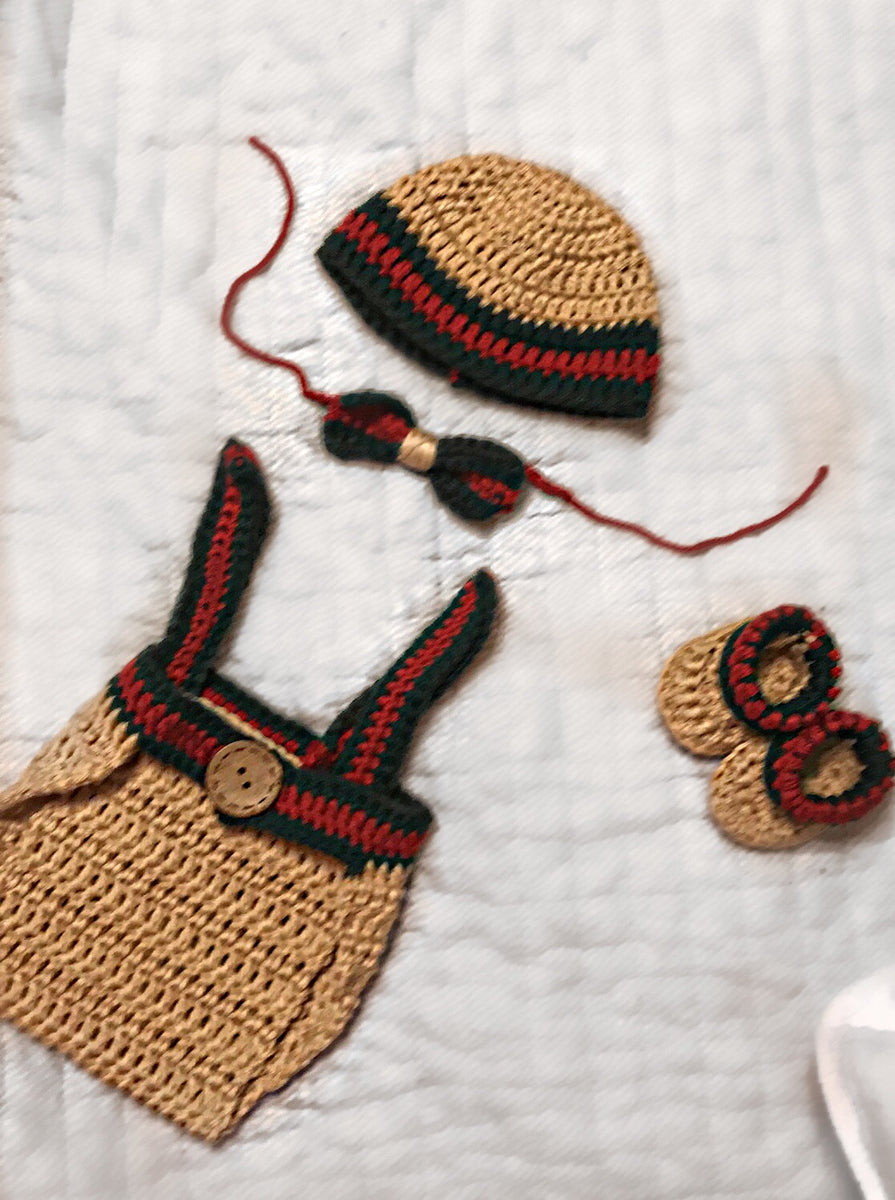 gucci crochet baby outfit