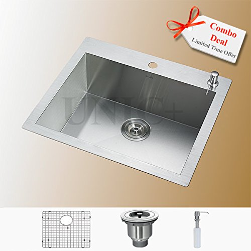 Unicplus Designer Sink Zero Radius Sink Top Mount Kitchen Sink 24 Inch Sink Kts2421