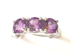 Amethyst Sterling Silver Trilogy Ring by SommerSparkle