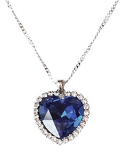Deep Blue Heart Necklace -SommerSparkle.com