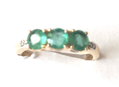 Emerald & Diamond Trilogy Gold Ring by SommerSparkle