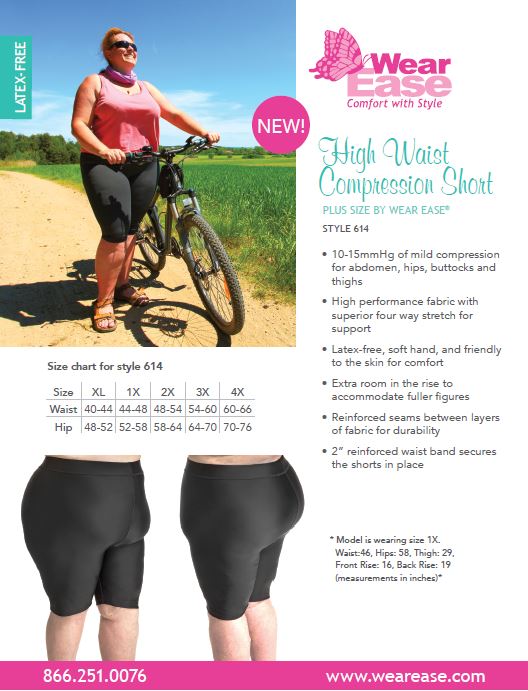 614S, High Waist Compression Shorts - Layer Over Stockings – Wear Ease, Inc.