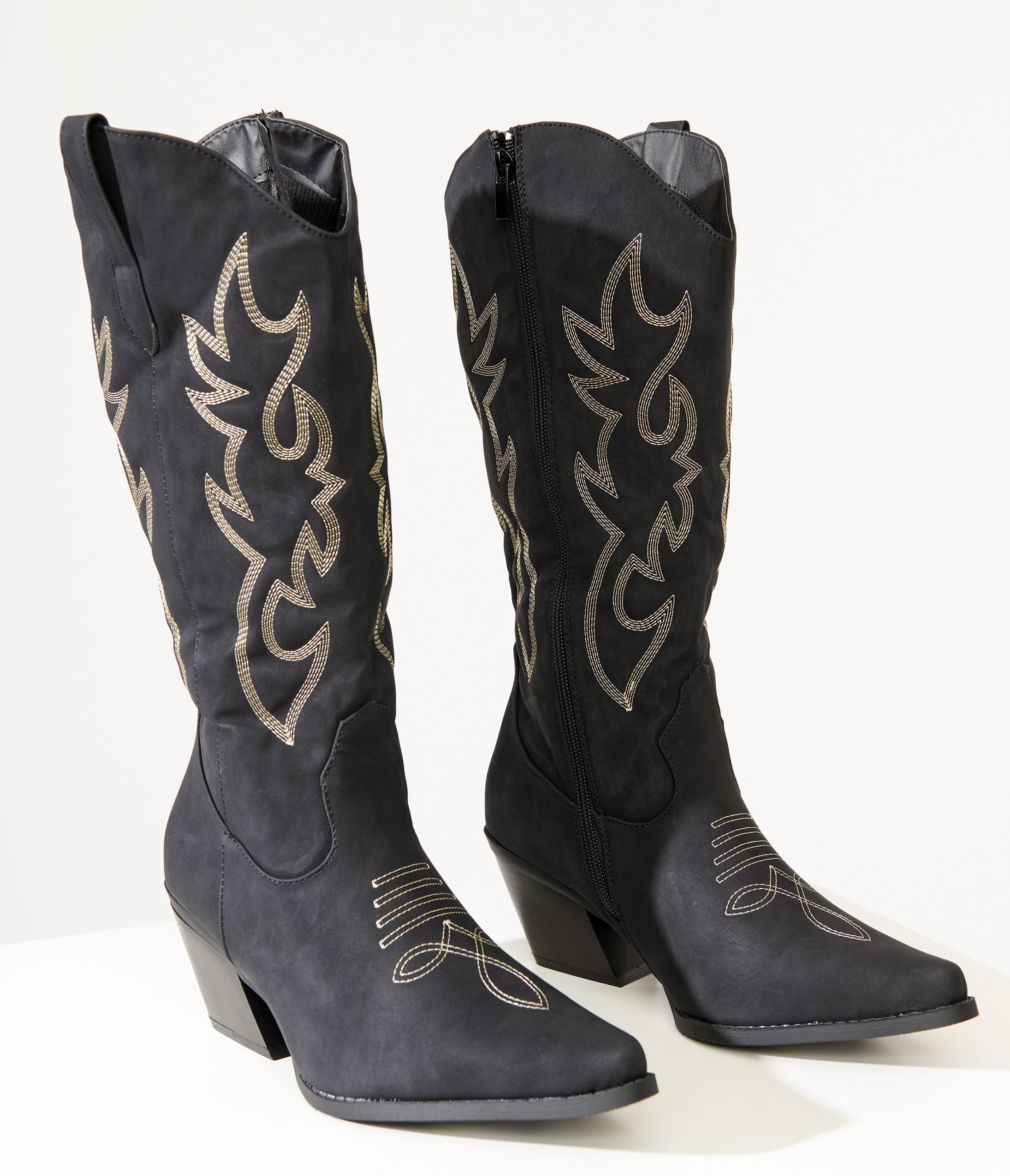 

Black Suede Cowboy Boots
