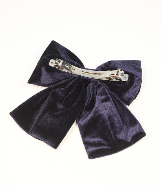Collectif Navy Velvet Bow Lisette Hair Clip