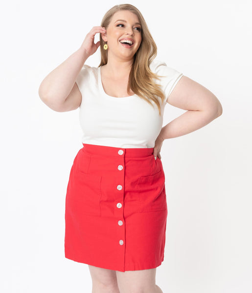 plus size red skirt near me