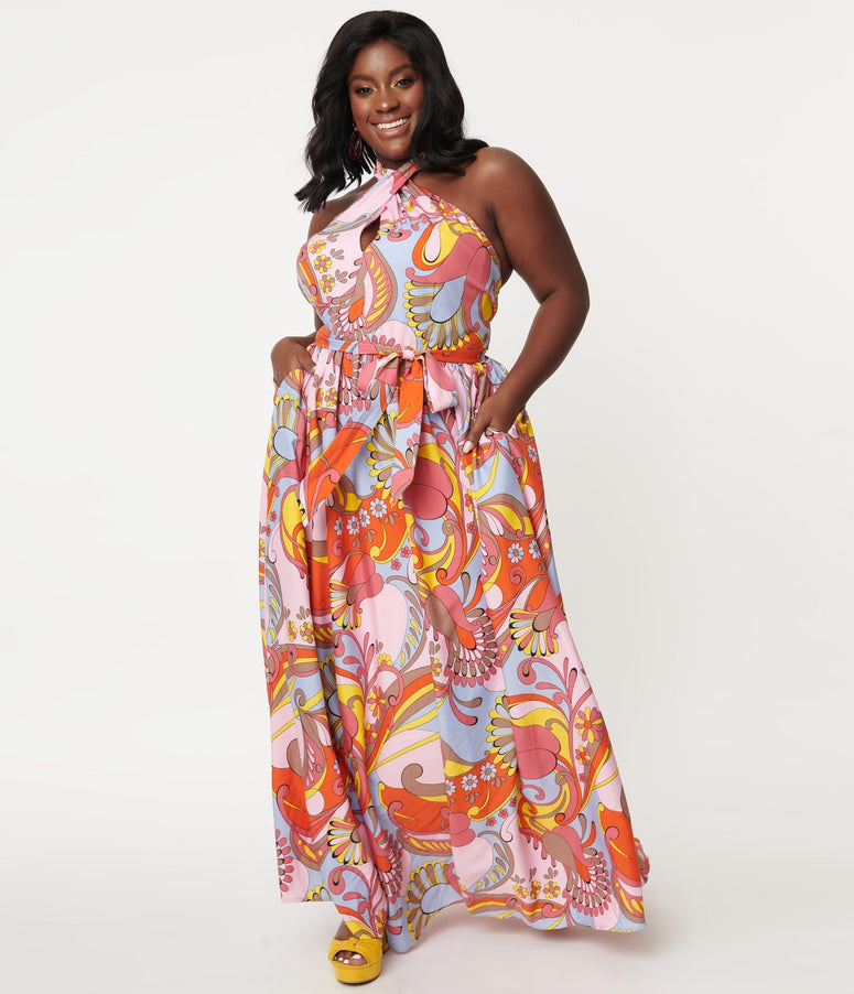 Smak Parlour Plus Size Multicolor Summer Paisley Budding Romance Maxi Dress
