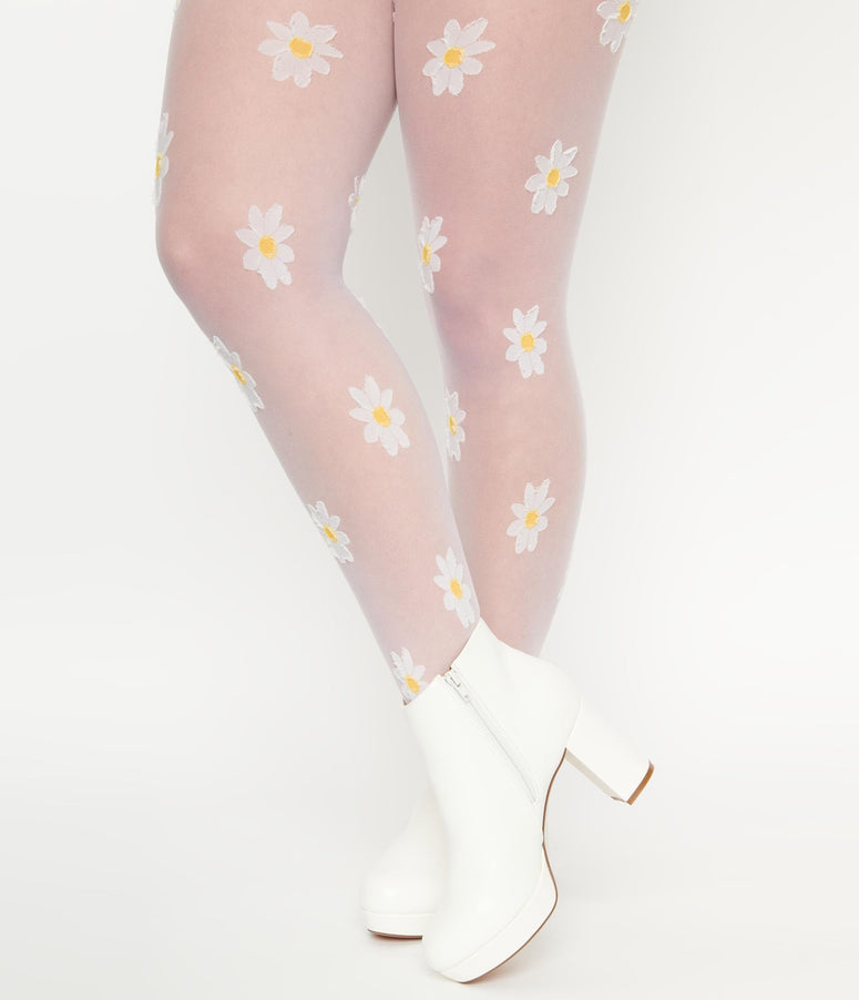 1990s acwashingmachines Daisy Print Tights