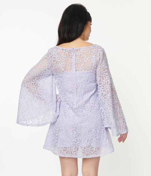 Smak Parlour Lavender Floral Mini Dress