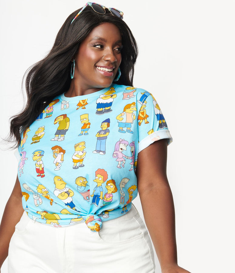 Cakeworthy Plus Size Simpsons Kids All Over Print Unisex Tee