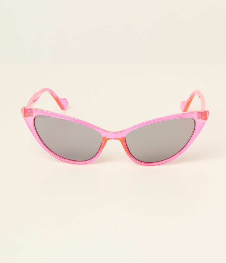 1960s Hot Pink Sultry Cat Eye Sunglasses
