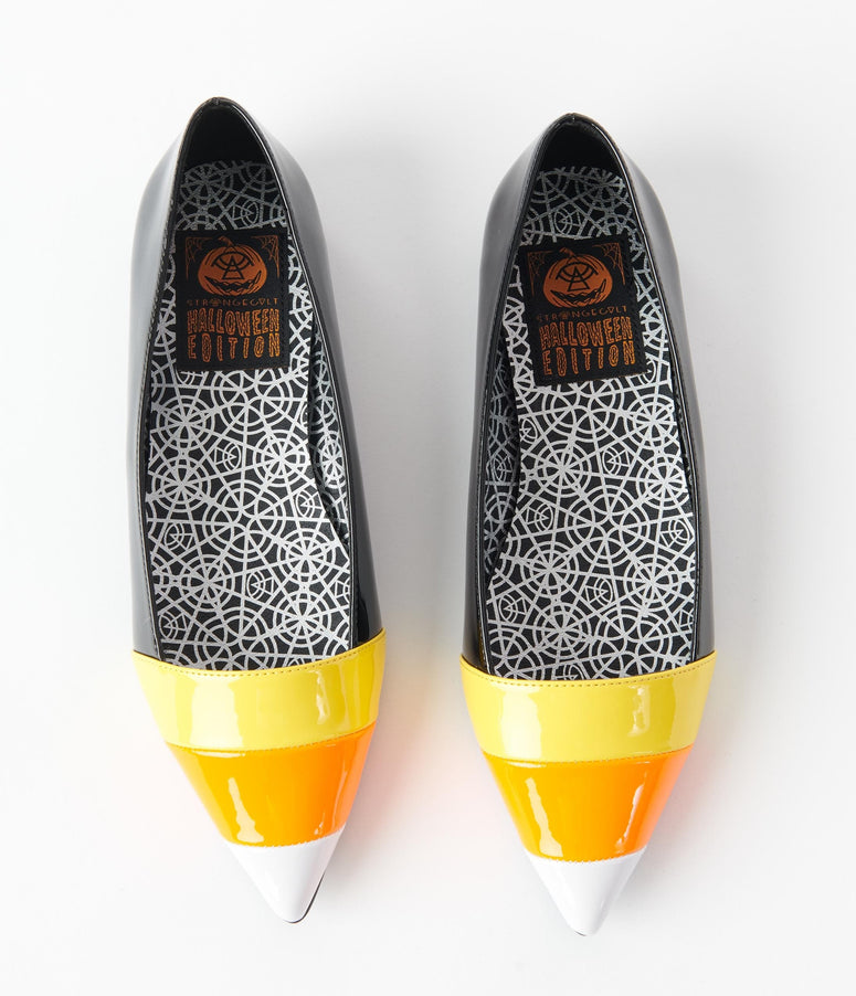 Candy Corn Patent Leatherette Flats