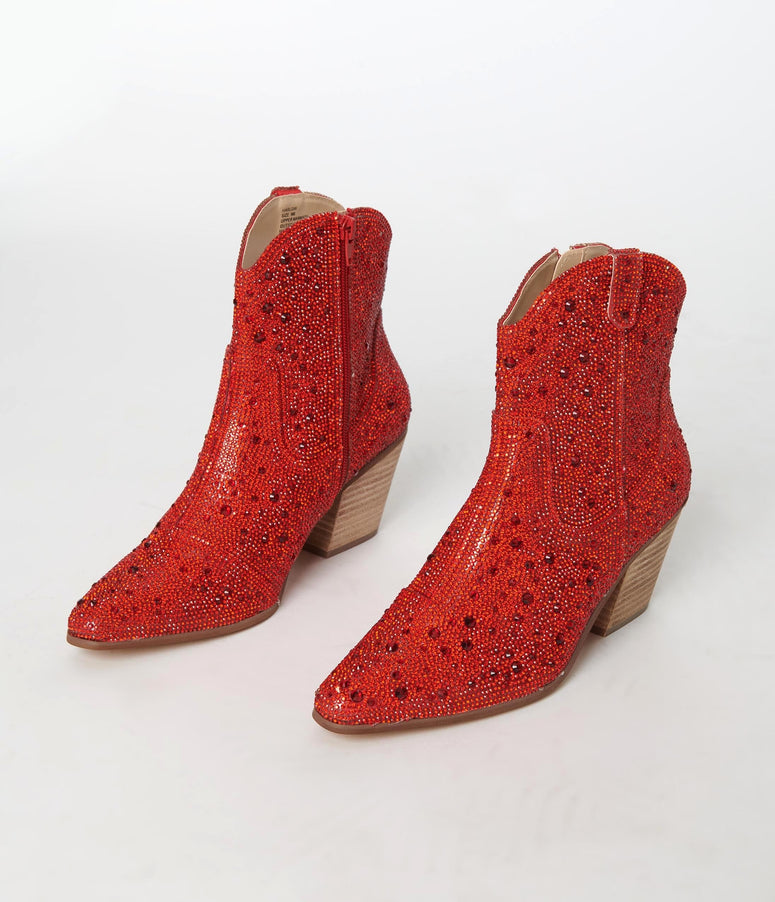 Red Western Harlow Ankle Boot