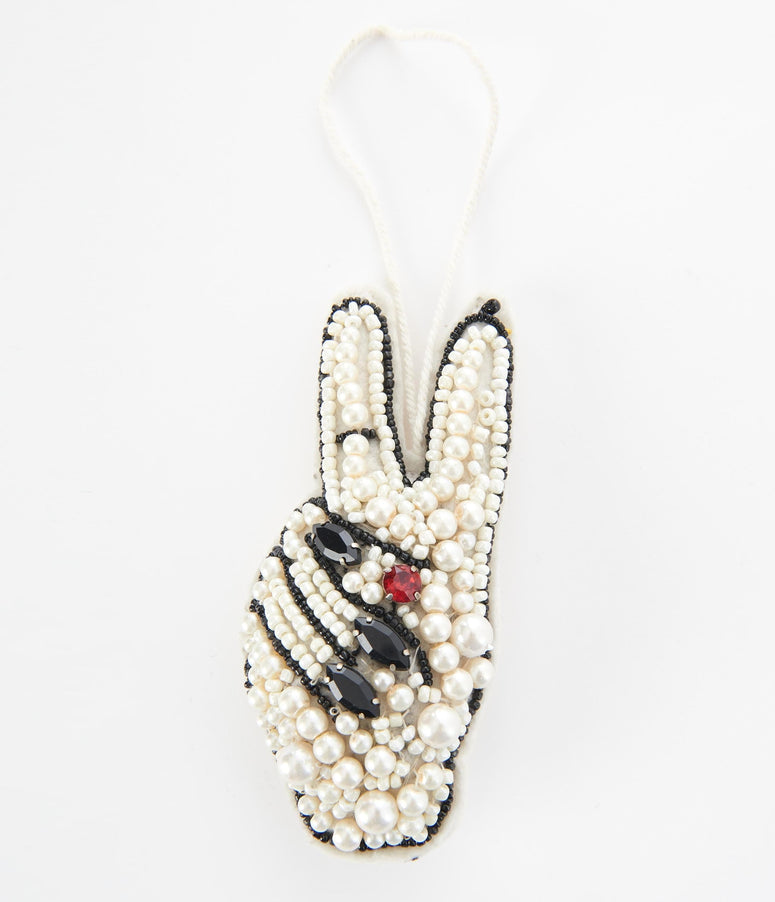 Peace Hand Beaded Ornament