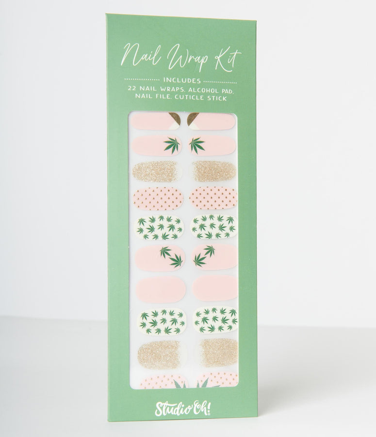 Cute Cannabis Mani Nail Wrap Kit
