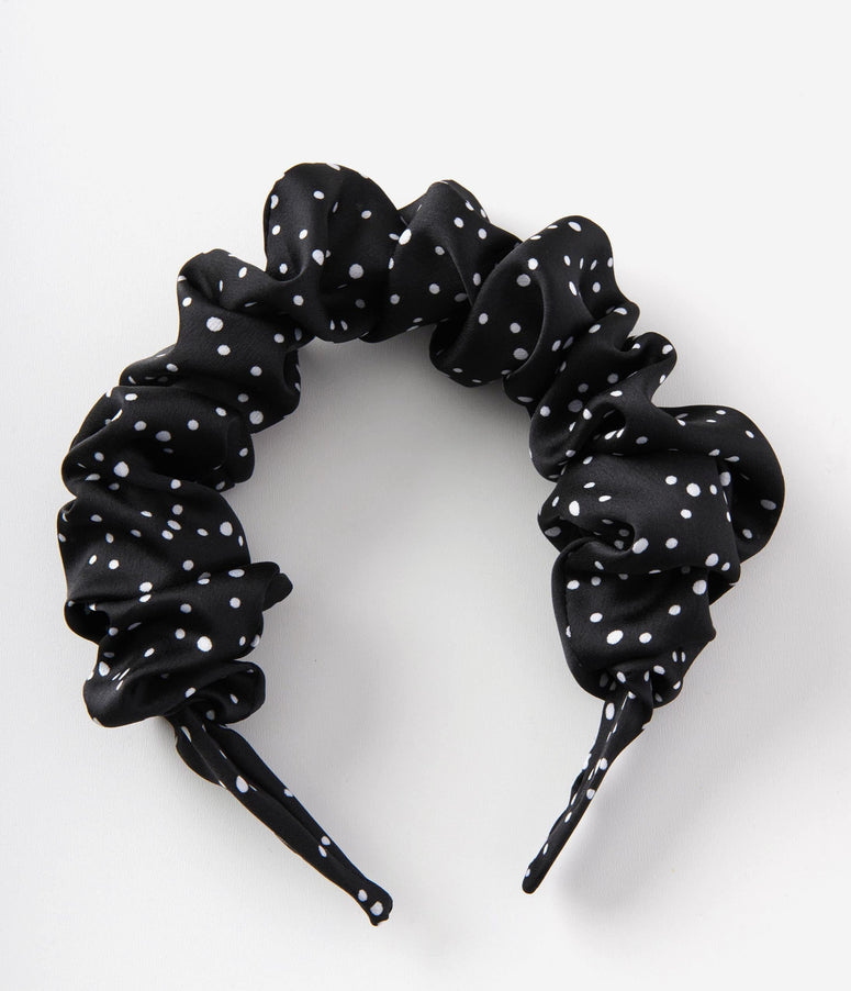 Black Polka Dot Linda Headband