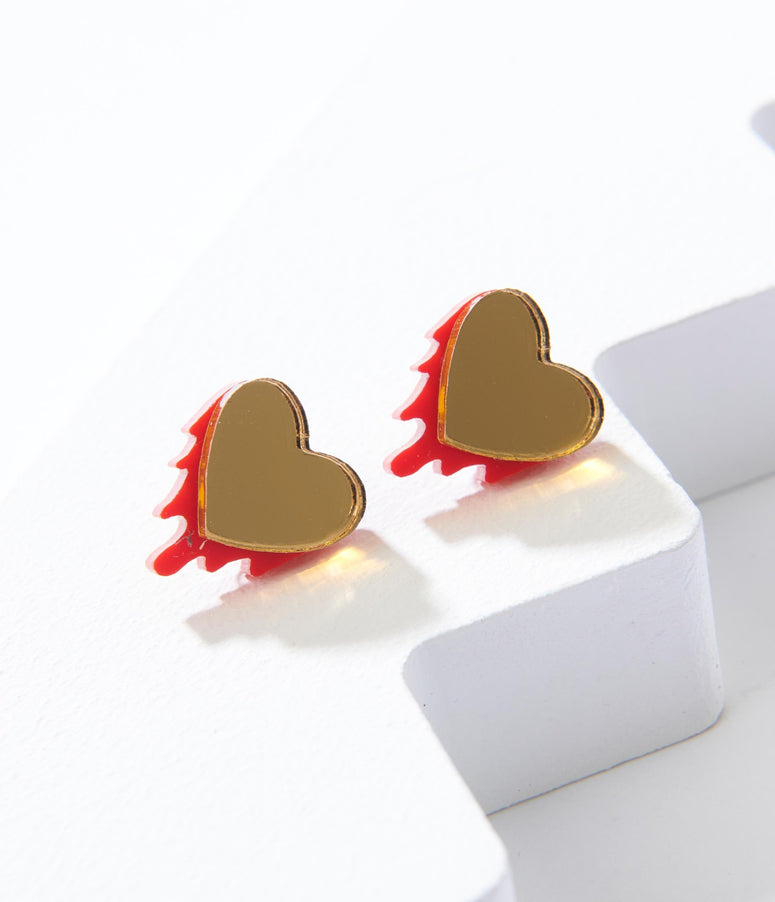 Gold Bleeding Heart Earrings