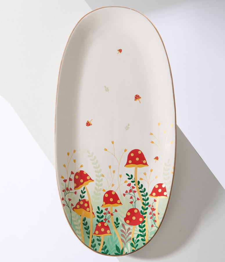 White & Red Mushroom Platter