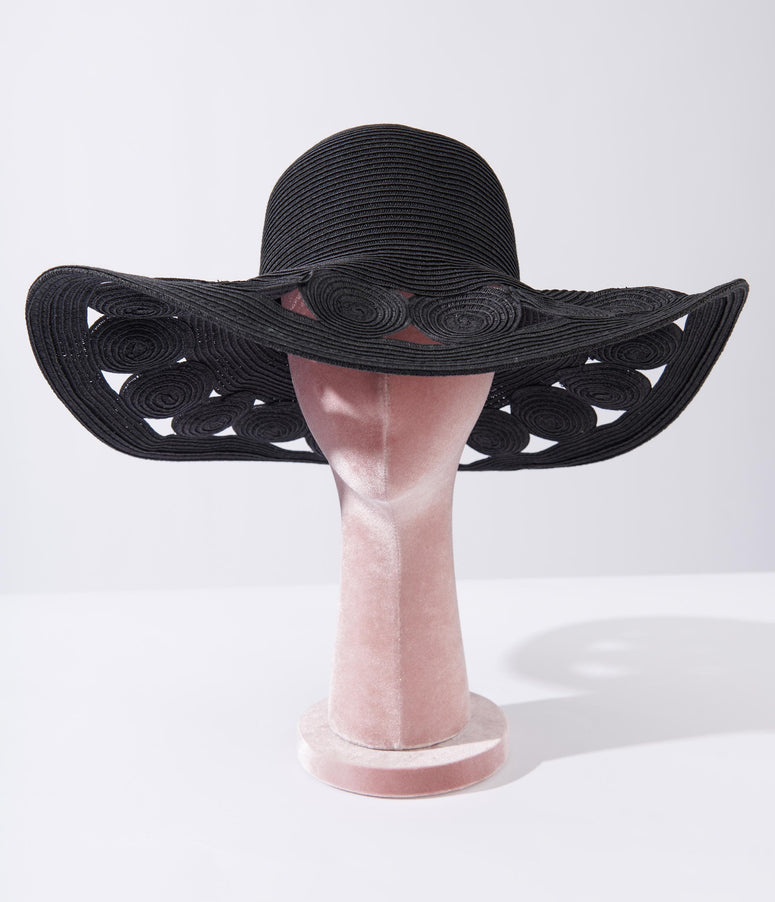 Black Circular Cut Out Sun Hat