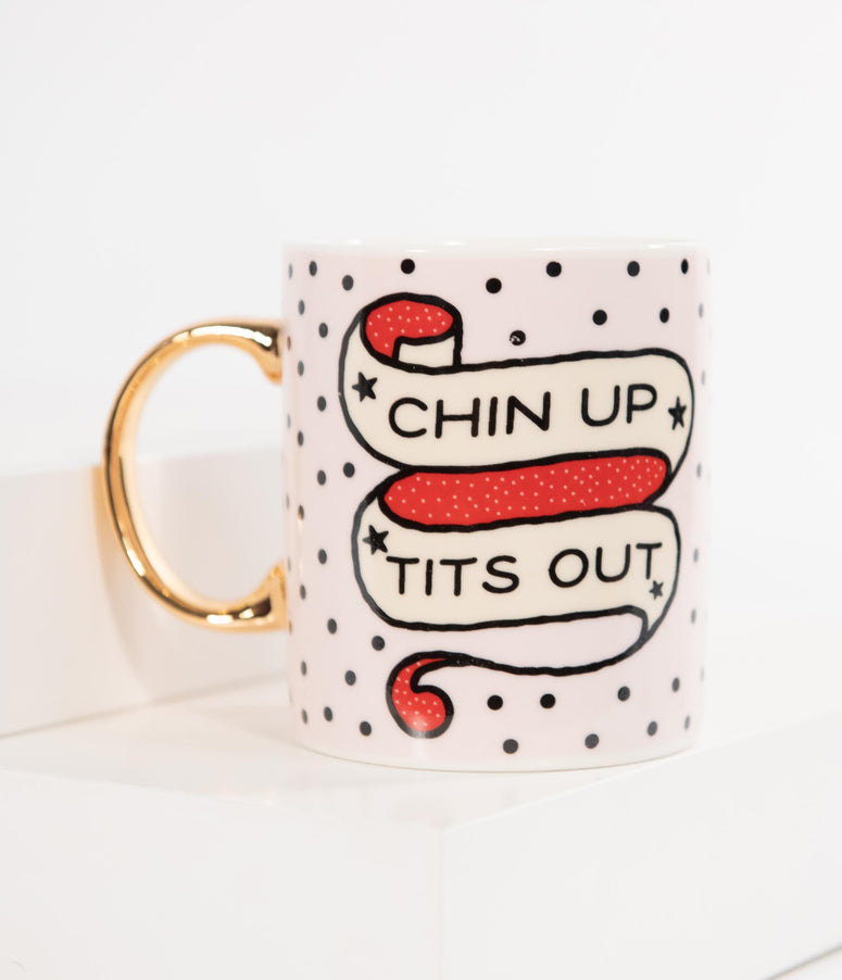 1950s Pink Chin Up Ceramic Mug