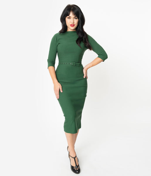 emerald green wiggle dress