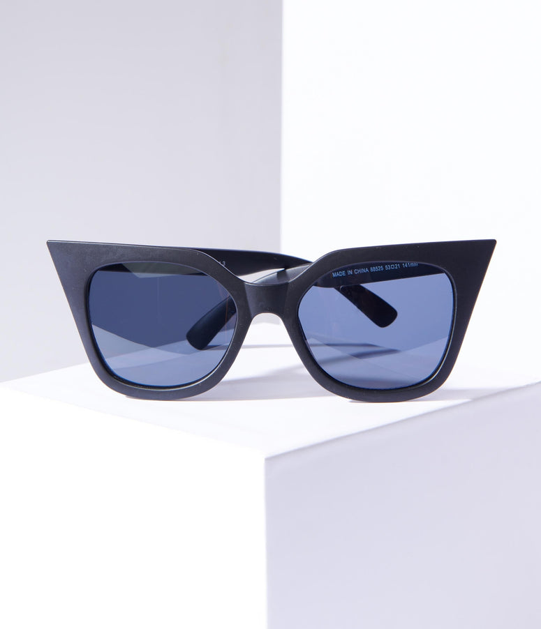 Matte Black Tinted Cat Eye Sunglasses