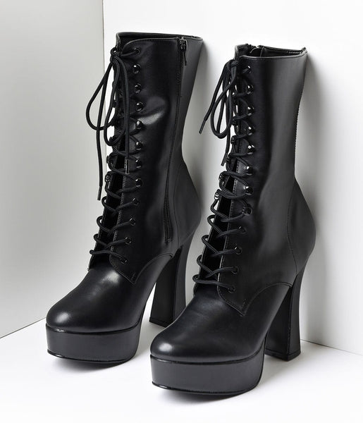 9s black platform boots