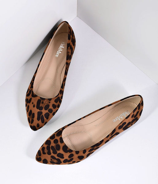 leopard print pointed flats