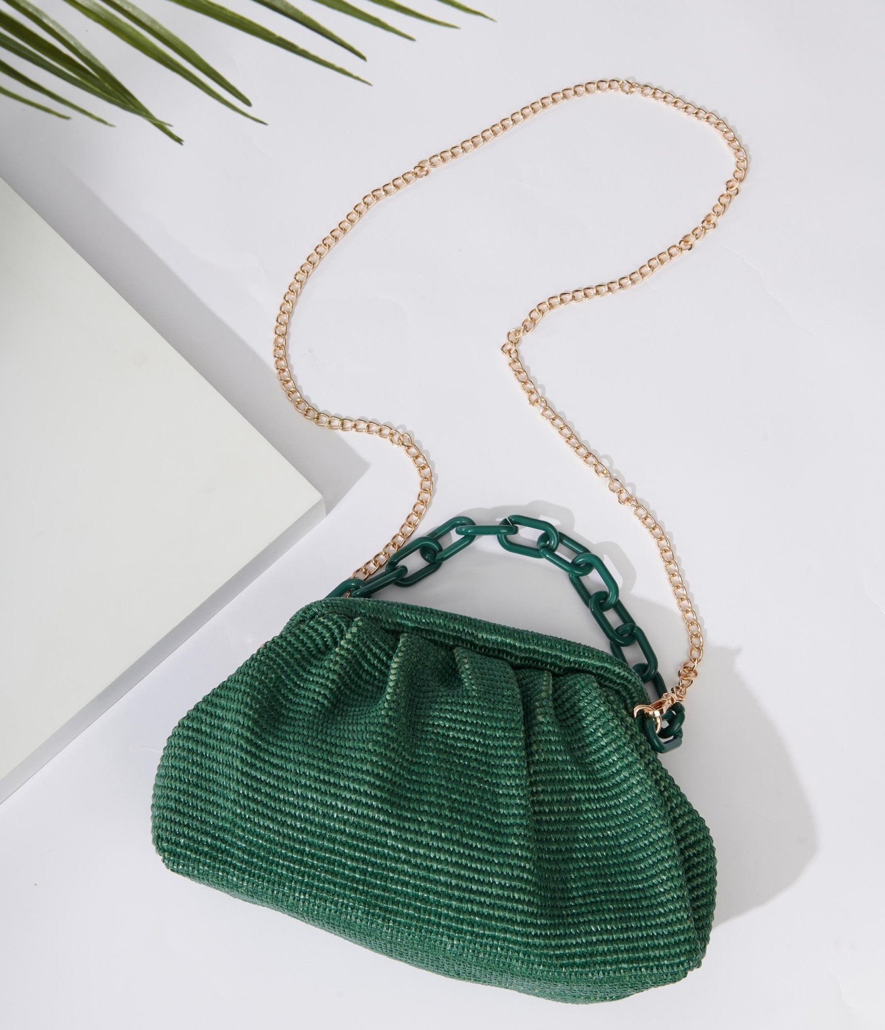 

Basil Green Solana Clutch Handbag