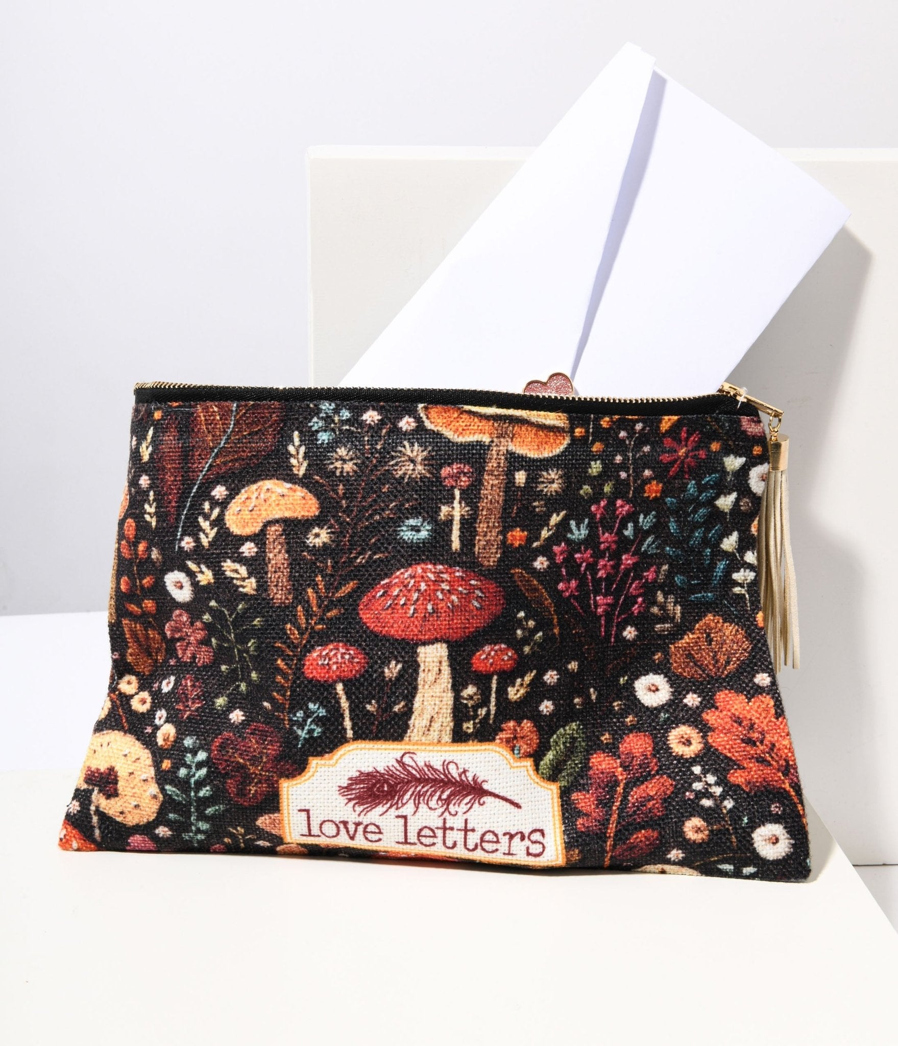 

Black Mushroom Makeup Bag