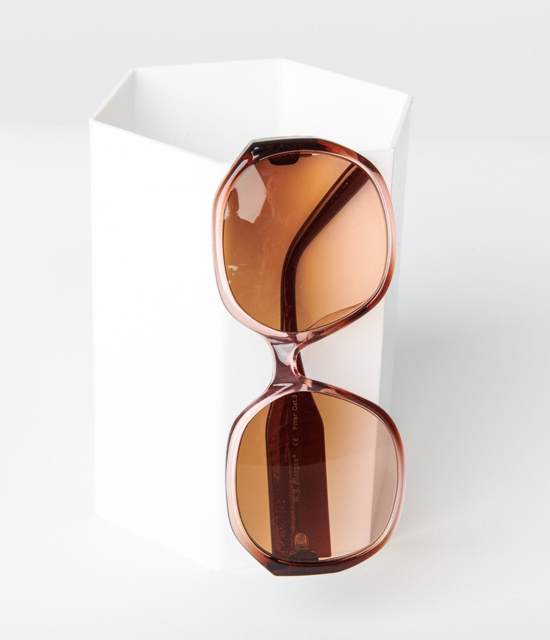 

Clear Peach & Brown Tint Oversized Sunglasses