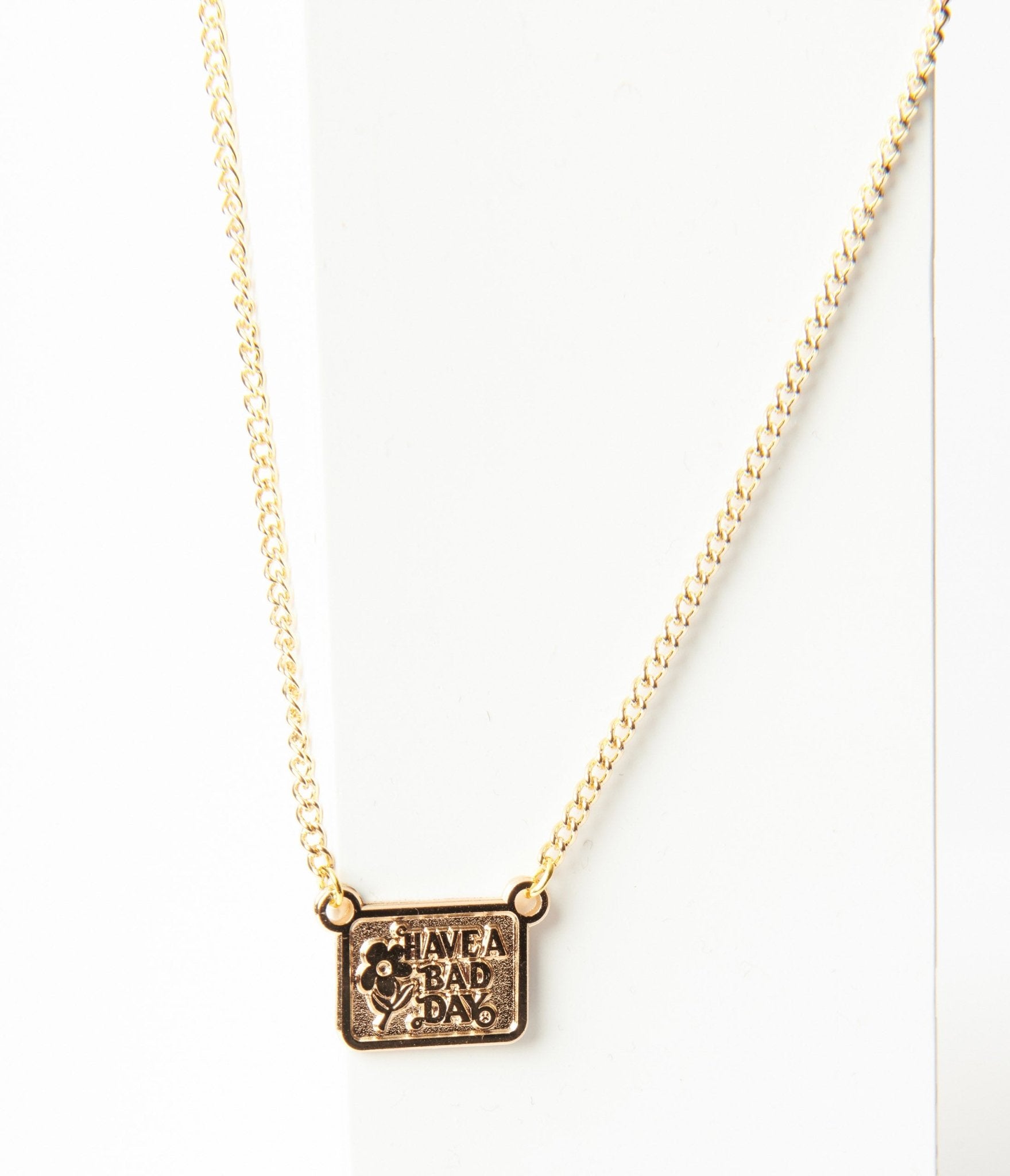 

Gold Have A Bad Day Mini Charm Necklace