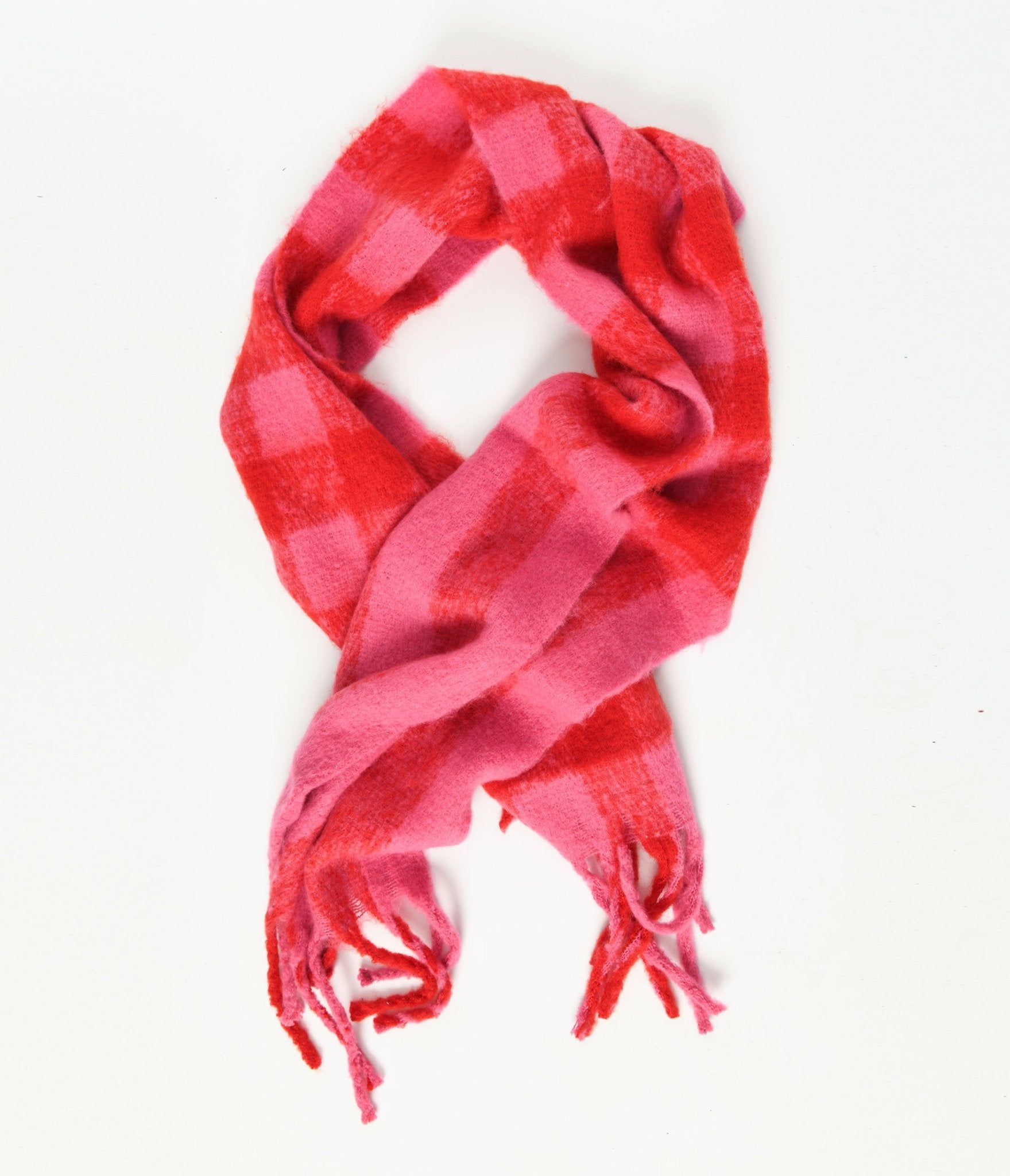 

Pink & Red Checkered Noelle Scarf