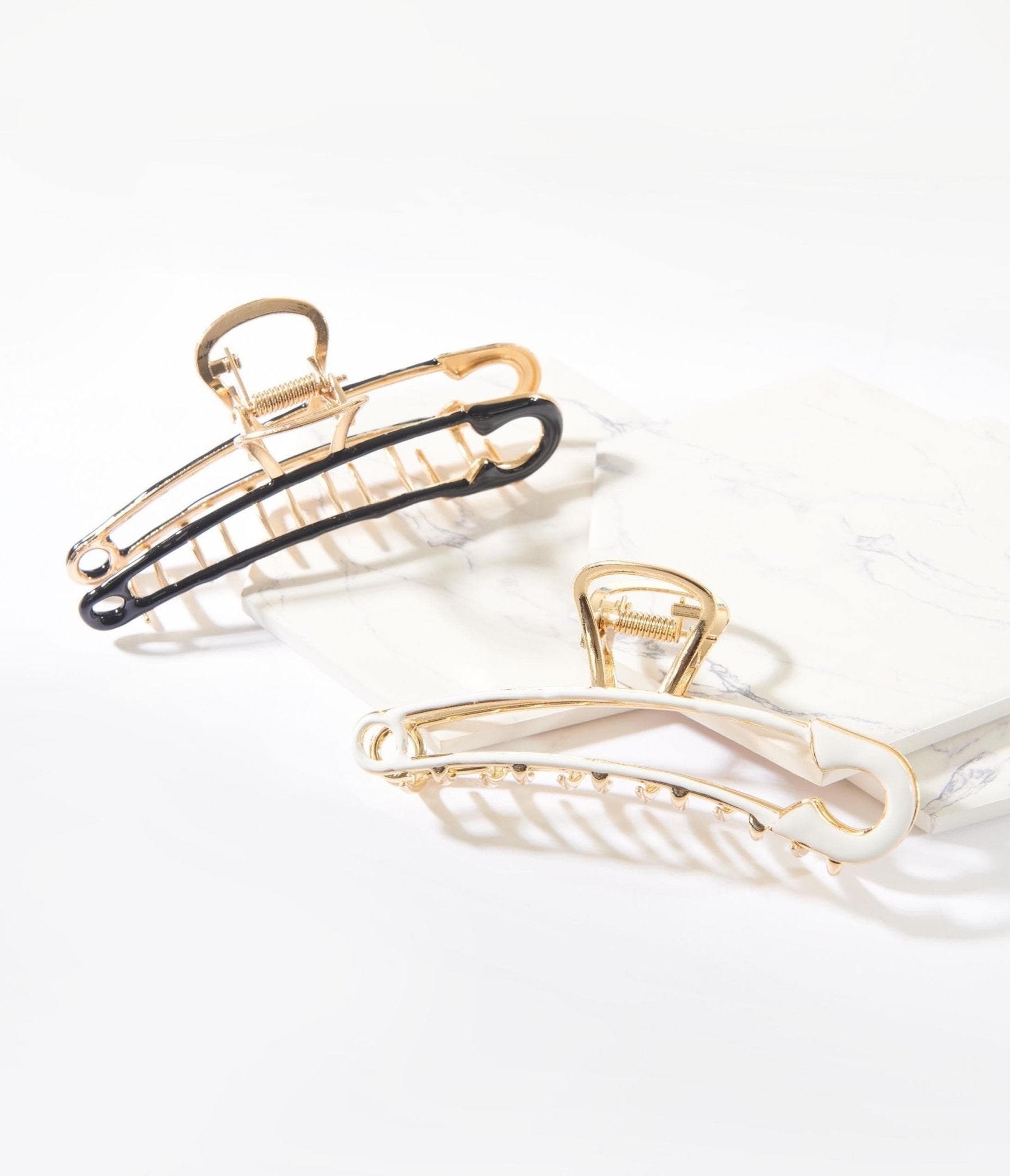 

Safety Pin Cutout Hair Claw Set