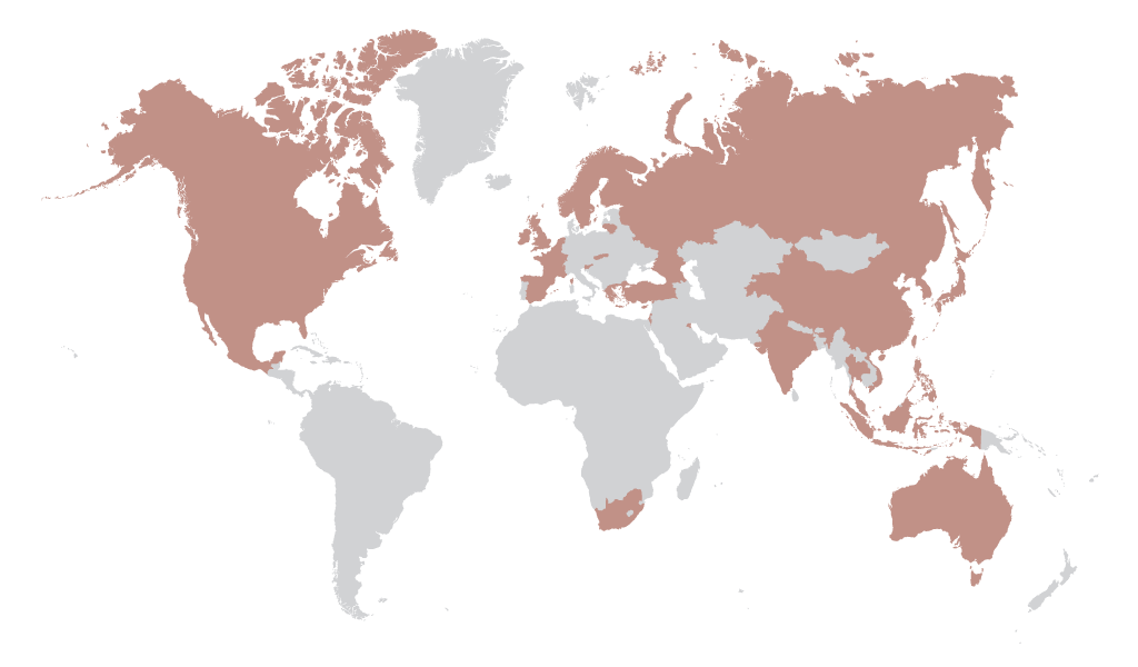Contact Us Page Map of the World Retailers